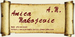 Anica Makojević vizit kartica